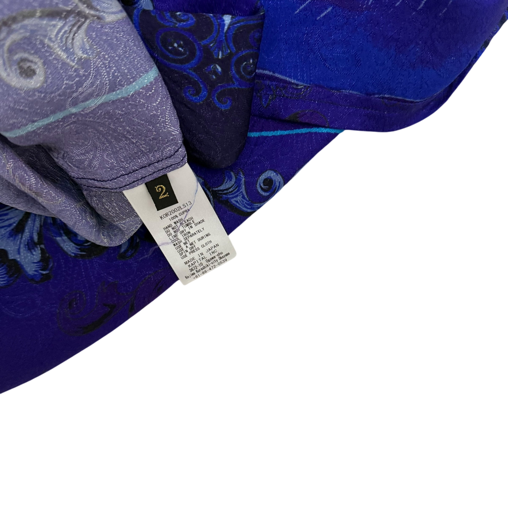 Kapital Virgin Mary Rayon Open Collar LS Shirt Purple / Blue (Size 2)