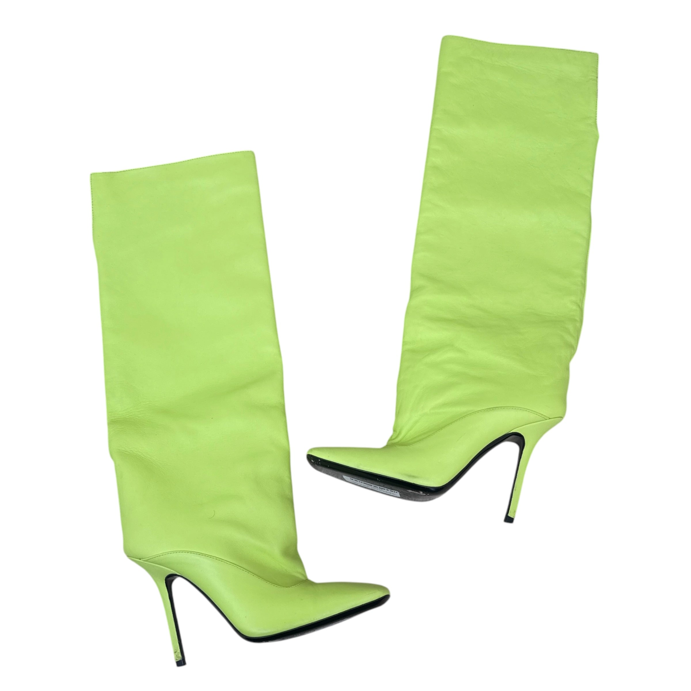 The Attico ‘Sienna’ Leather Knee High Boots Neon (Size EU38)