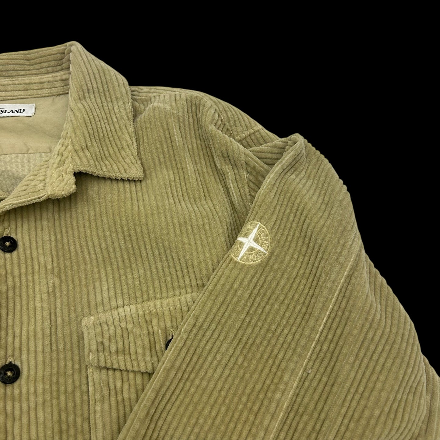 Stone Island Corduroy Long Sleeve Shirt Beige (Fits L)