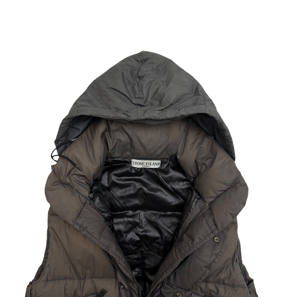 Stone Island AW 2009 Opaque Nylon Tela Down Gilet Brown (Size S)