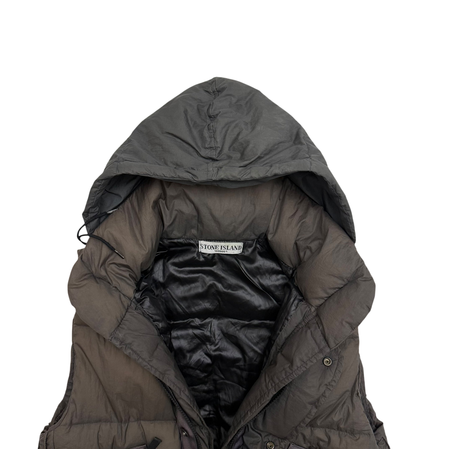 Stone Island AW 2009 Opaque Nylon Tela Down Gilet Brown (Size S)