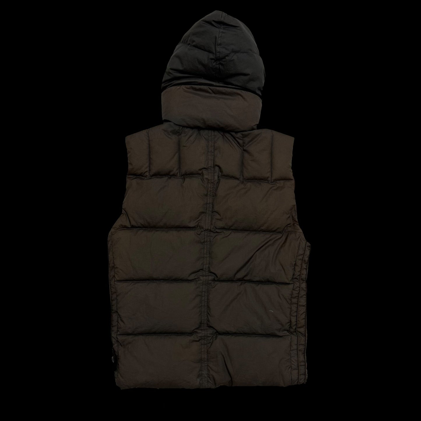 Stone Island AW 2009 Opaque Nylon Tela Down Gilet Brown (Size S)