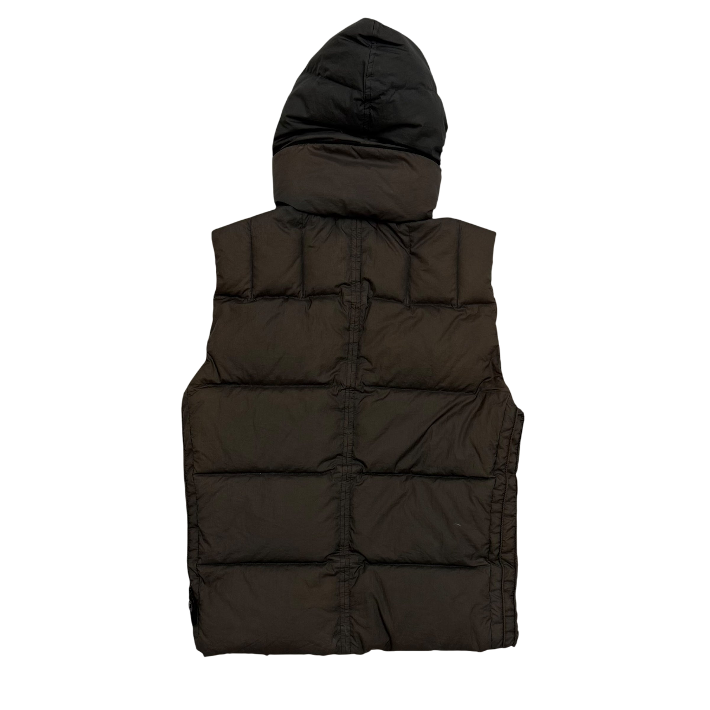 Stone Island AW 2009 Opaque Nylon Tela Down Gilet Brown (Size S)