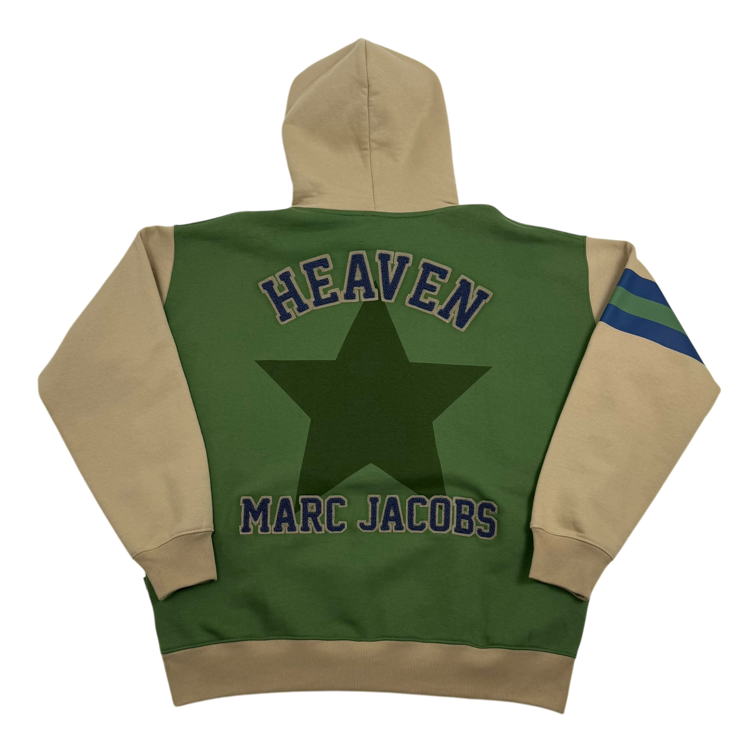 Heaven by Marc Jacobs Jumbo Star Varsity Hoodie Green/Beige (Fits M-L)