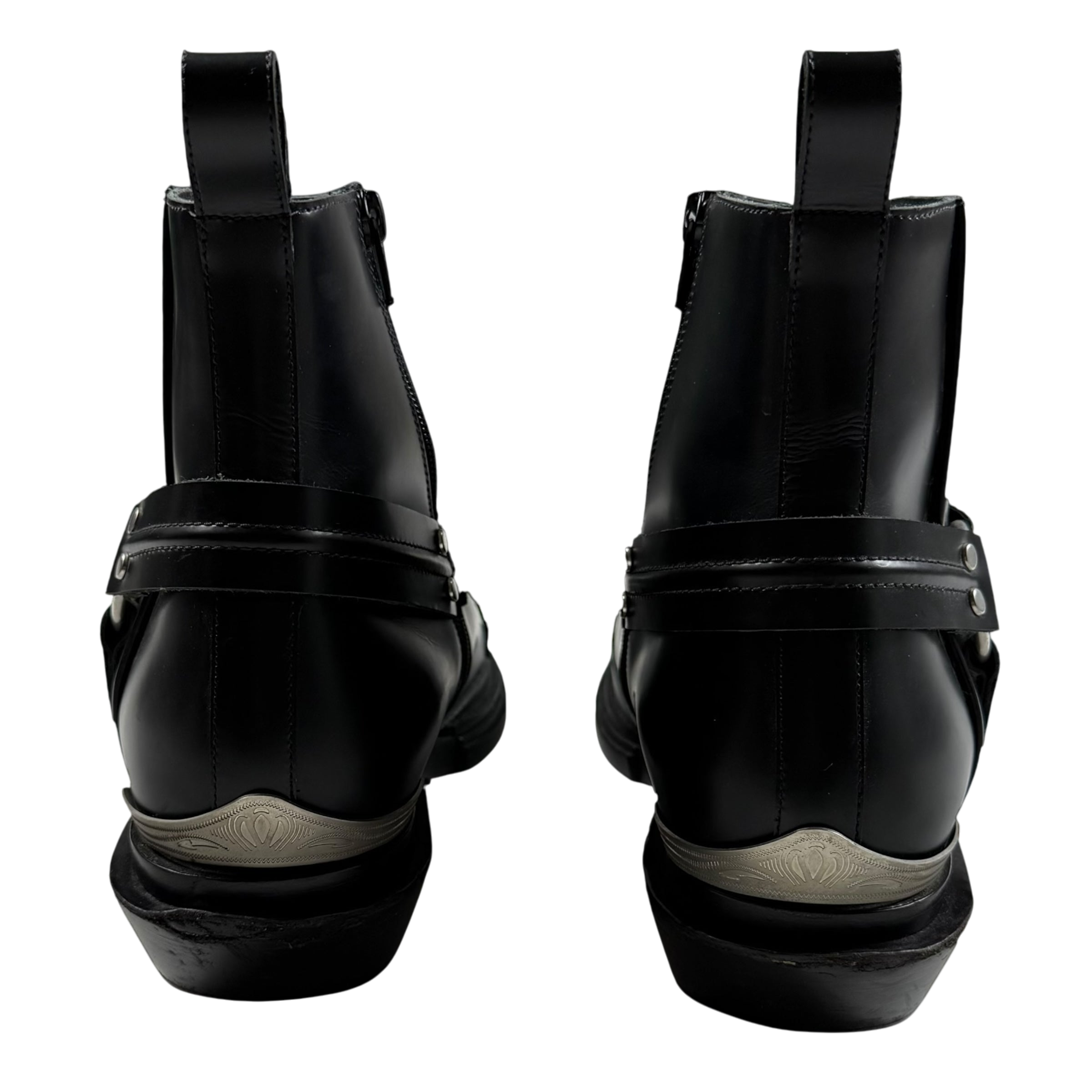 Balenciaga SS19 Santiag Harness Leather Boots Black (fits US11)