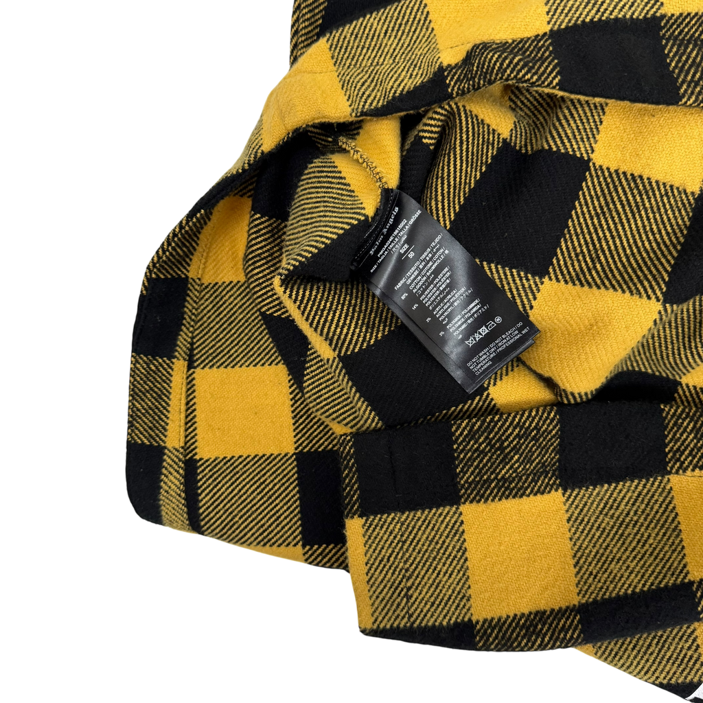 Palm Angels FW19 Checkered Hooded Shirt Jacket Yellow/Black (Size L)