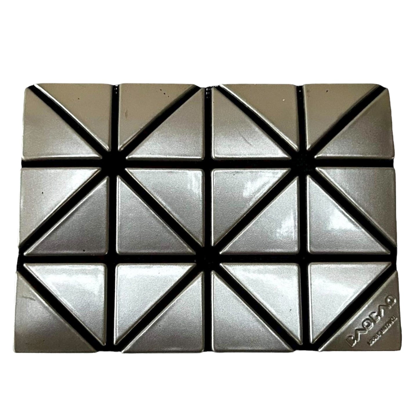 Bao Bao Issey Miyake Geometric Design Bifold Wallet Silver