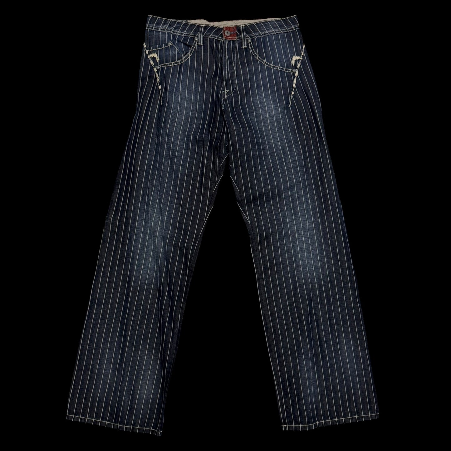 Marithé François Girbaud 2000s Pinstripe Jeans (Fits 32”)