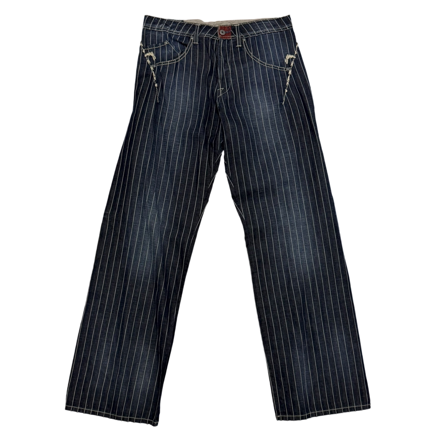 Marithé François Girbaud 2000s Pinstripe Jeans (Fits 32”)