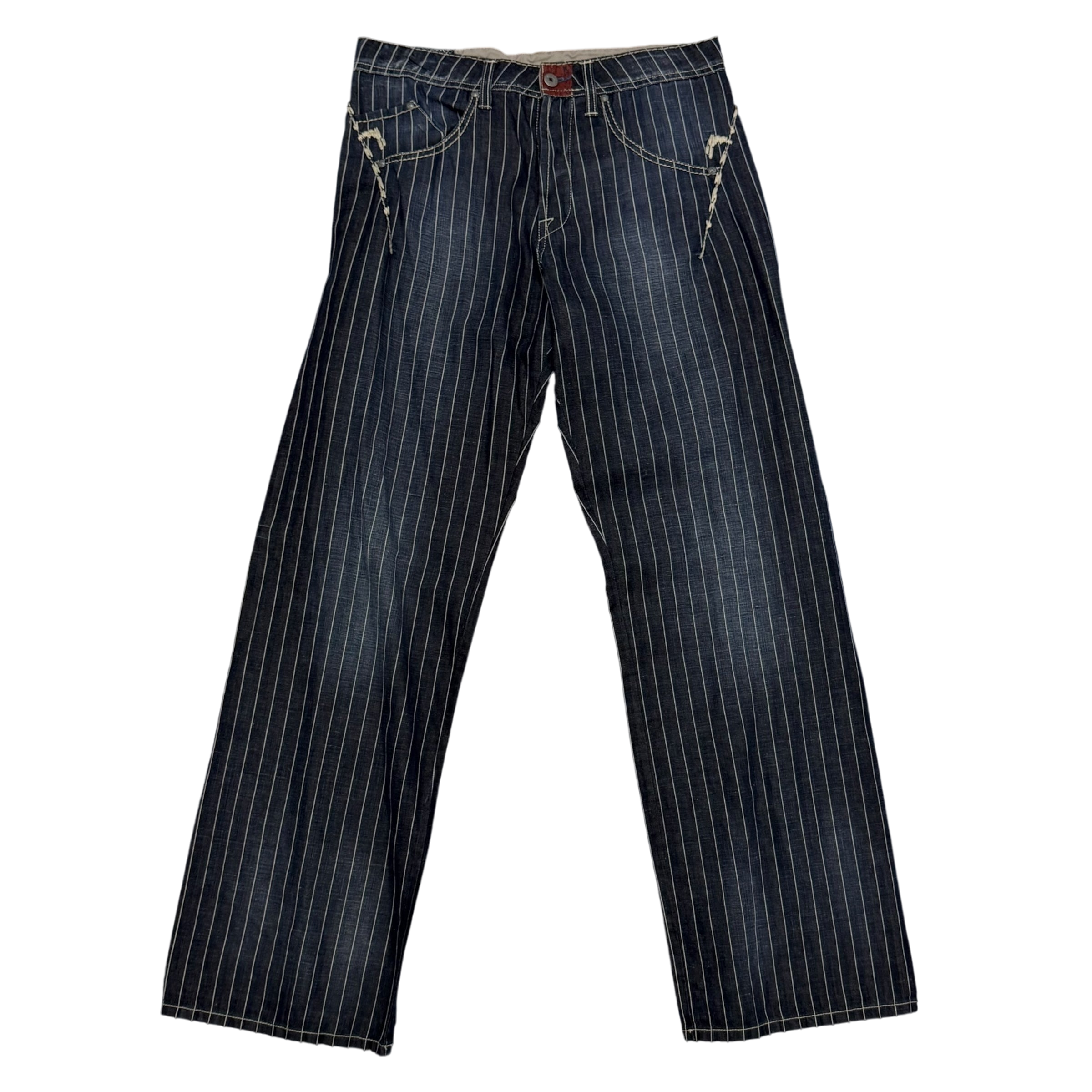 Marithé François Girbaud 2000s Pinstripe Jeans (Fits 32”)