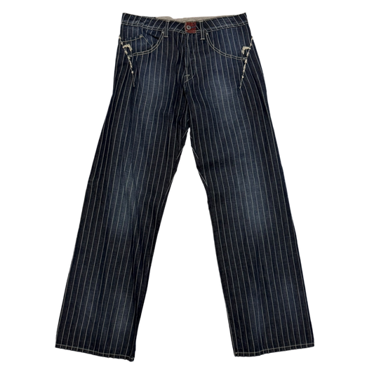 Marithé François Girbaud 2000s Pinstripe Jeans (Fits 32”)
