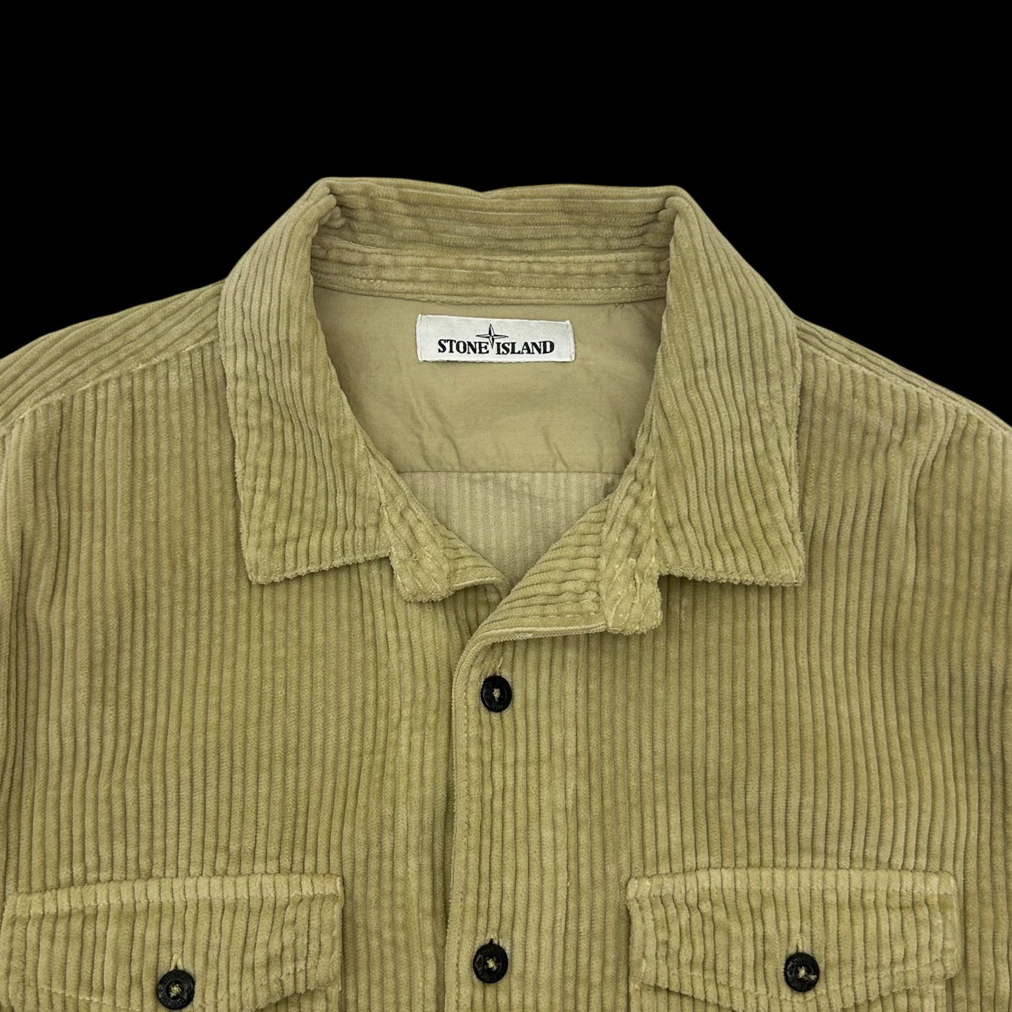 Stone Island Corduroy Long Sleeve Shirt Beige (Fits L)