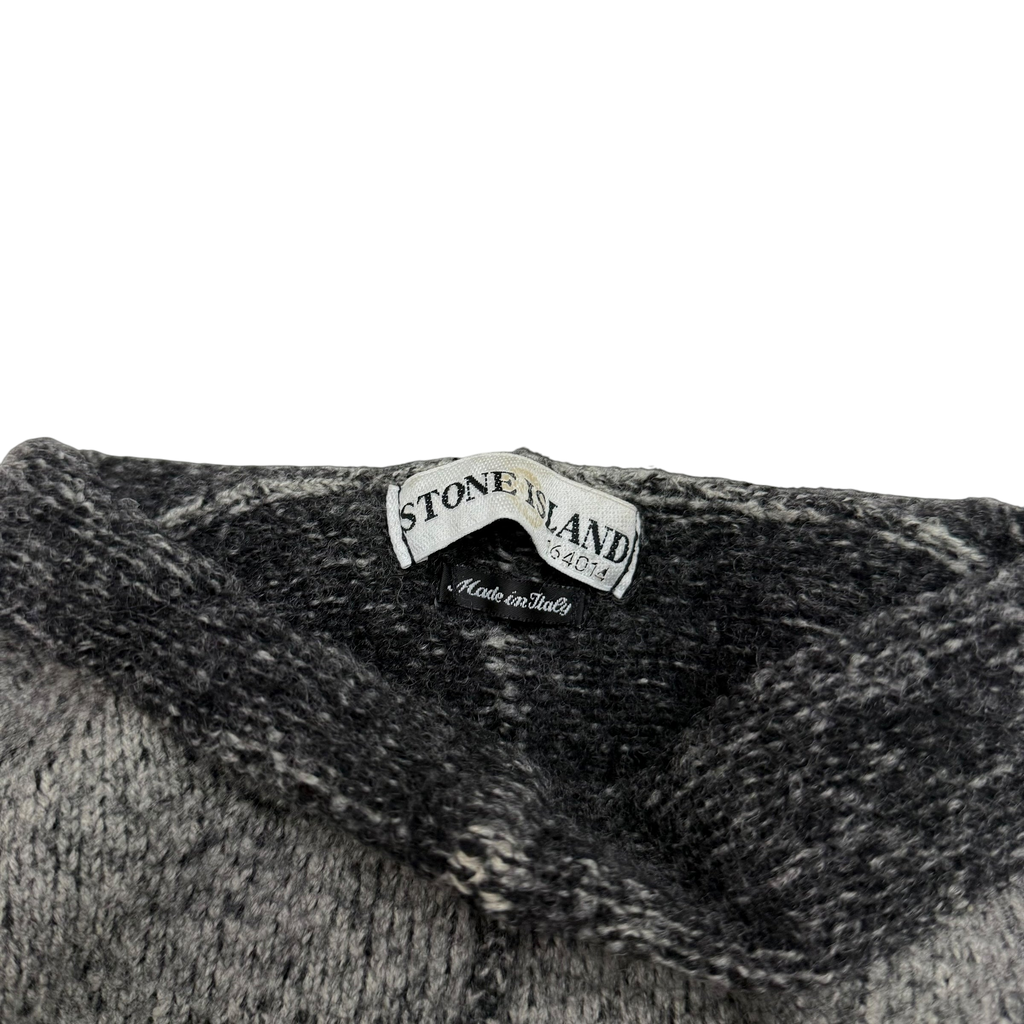 Stone Island AW 2000 Cropped Pure Wool Knit Sweatshirt Grey (fits M-XL womens)