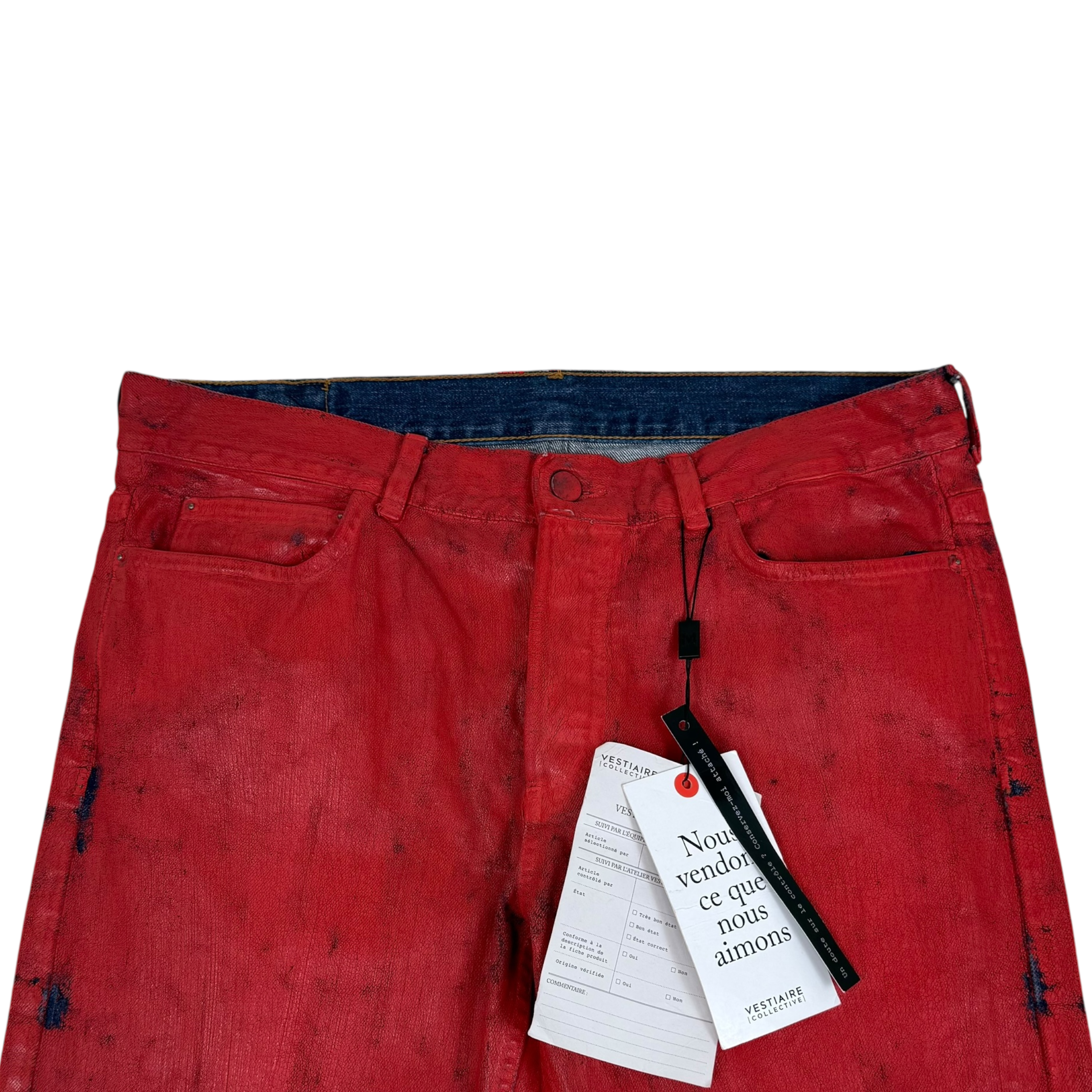 Maison Margiela x H&M 2012 Painted Jeans Red (Size 33”)