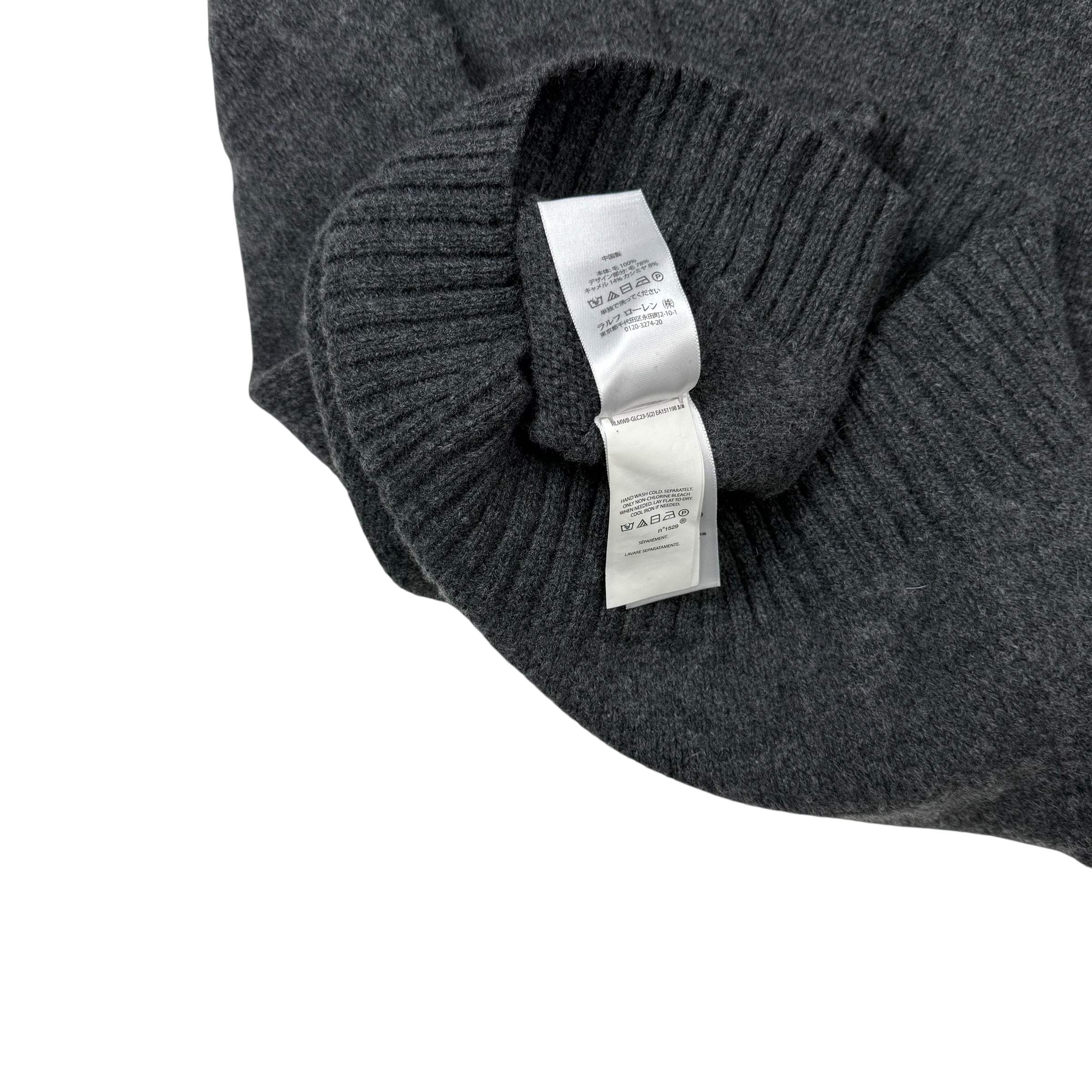 Polo Ralph Lauren ‘Geaky Bear’ Intarsia Knit Wool Sweatshirt Grey (fits M-L)