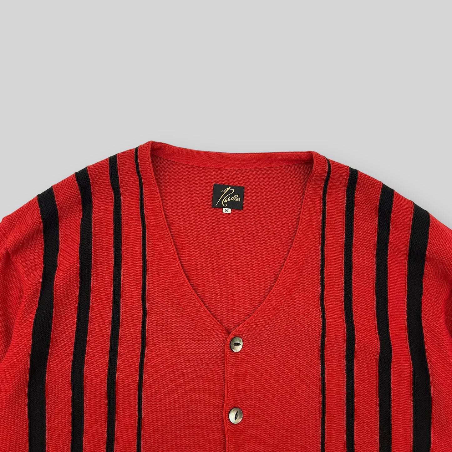 Needles Striped Cardigan Red/Black (Fits L/XL)