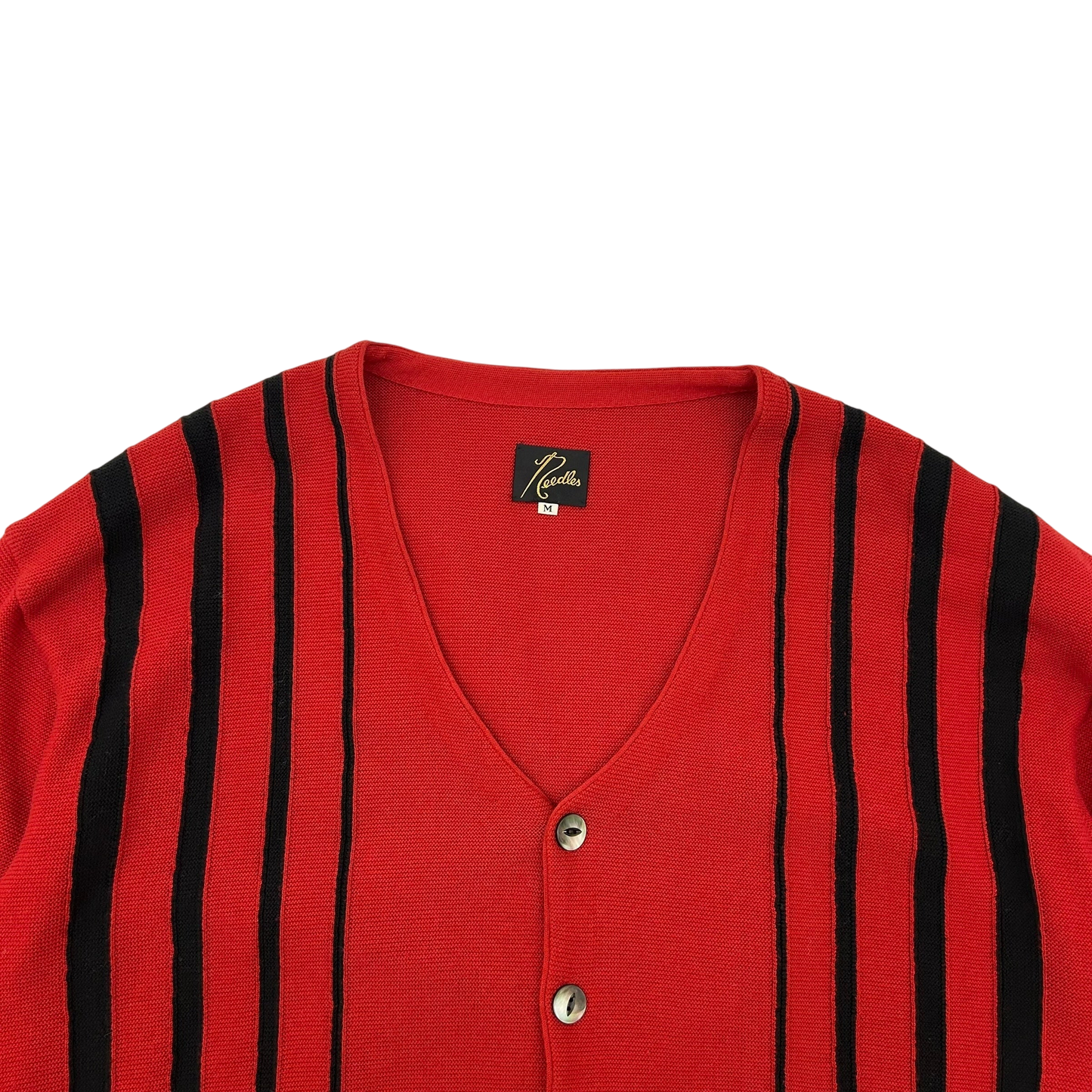 Needles Striped Cardigan Red/Black (Fits L/XL)