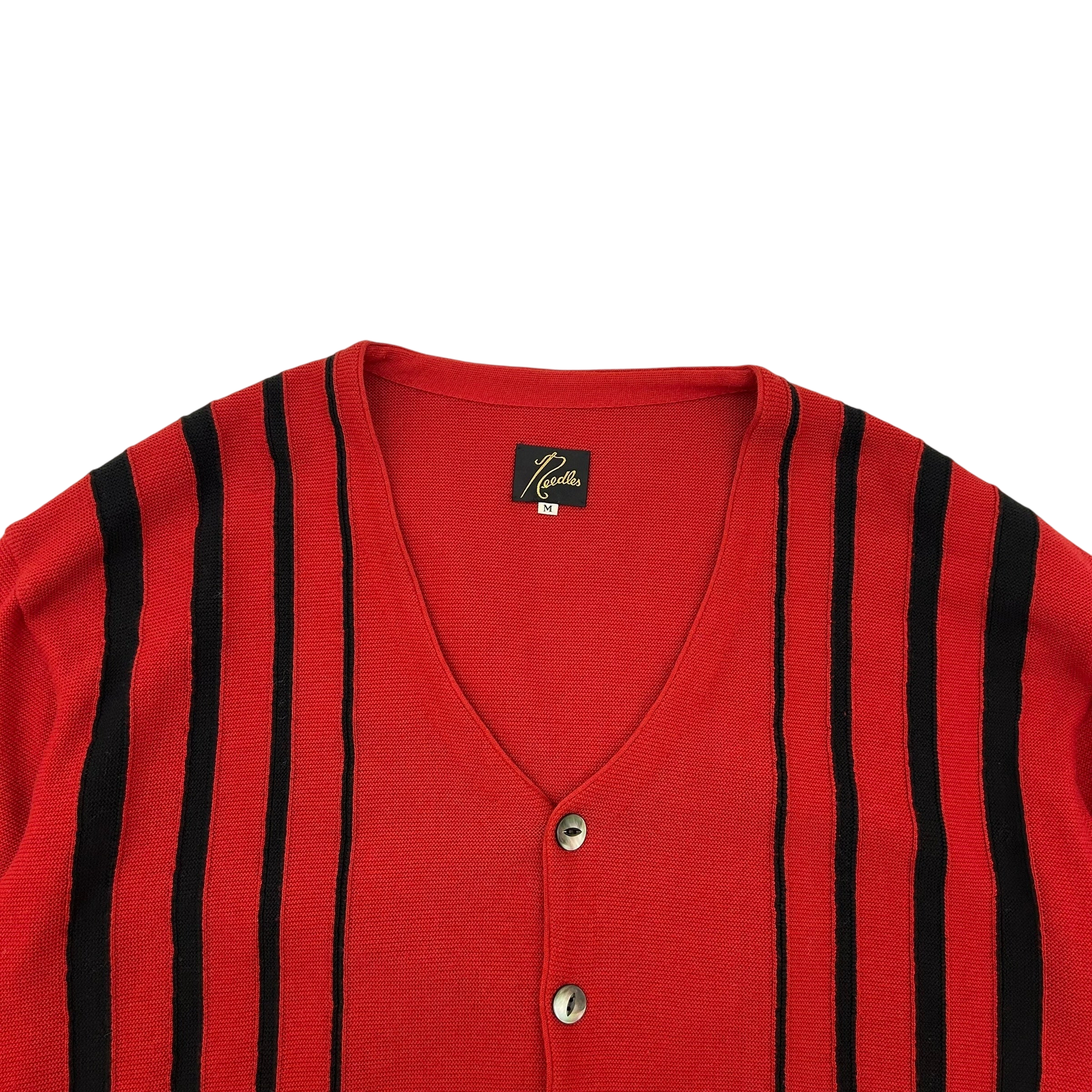 Needles Striped Cardigan Red/Black (Fits L/XL)