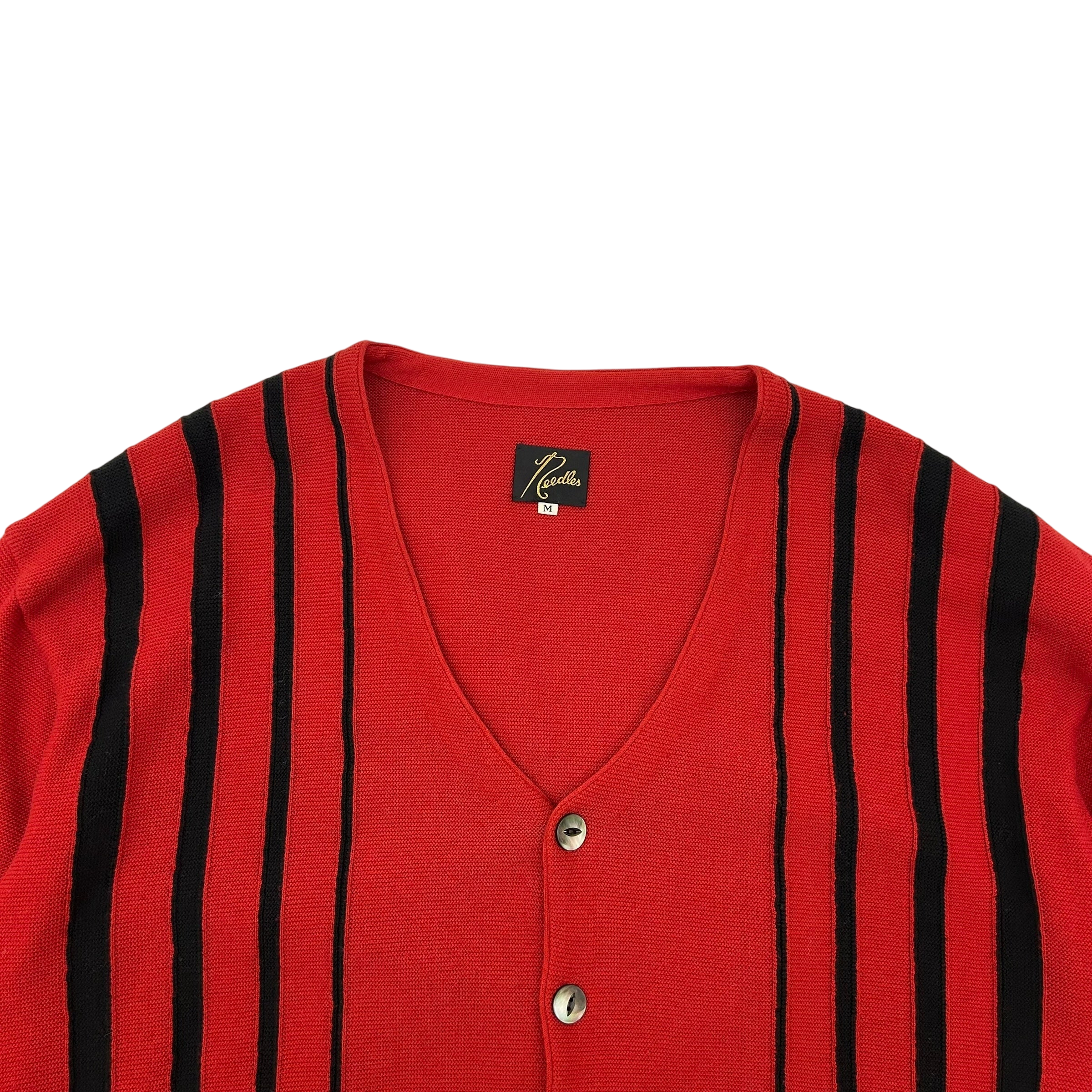 Needles Striped Cardigan Red/Black (Fits L/XL)