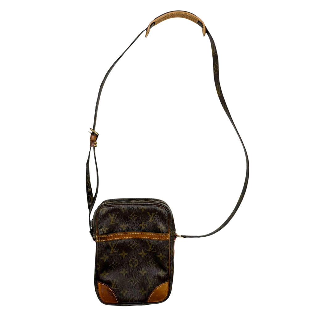Louis Vuitton 2003 Monogram Danube Leather Crossbody Bag Brown