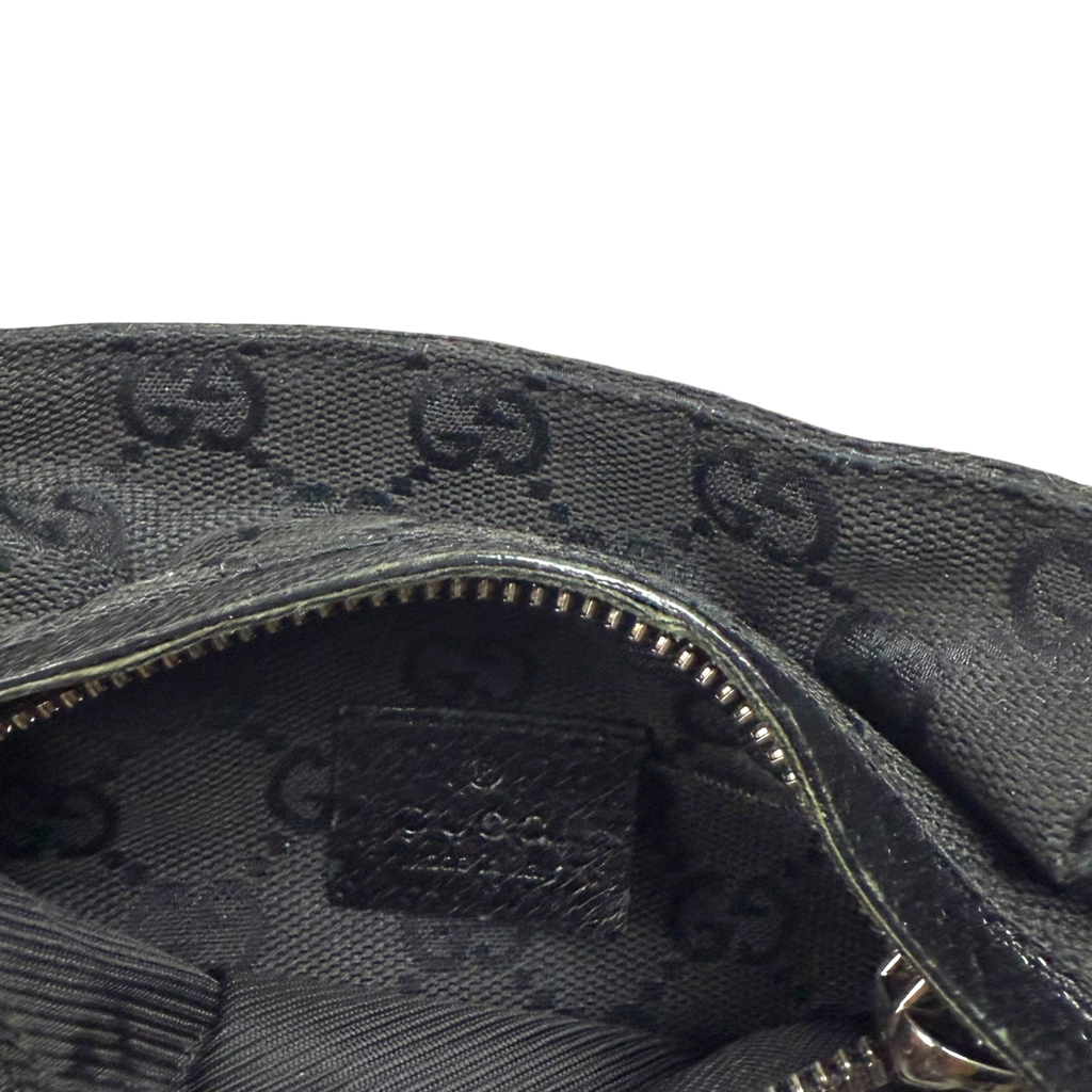 Gucci GG Canvas Double Pocket Belt Bag Black