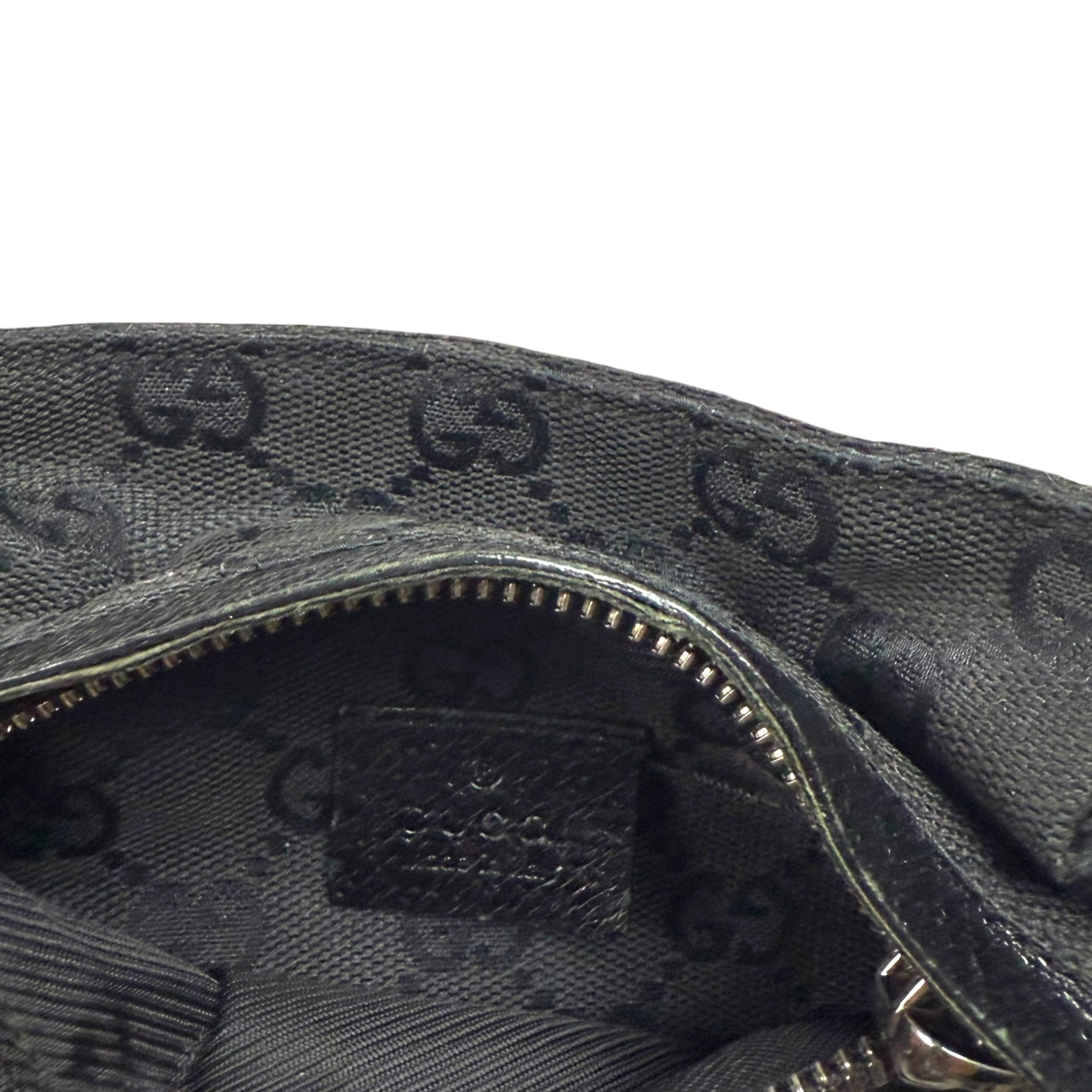 Gucci GG Canvas Double Pocket Belt Bag Black