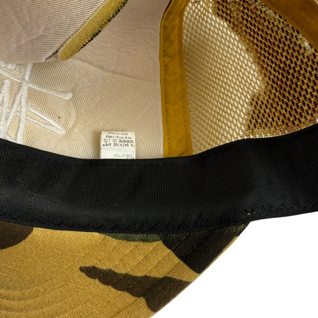 BAPE (A Bathing Ape) x Stussy Trucker Camo Cap Yellow
