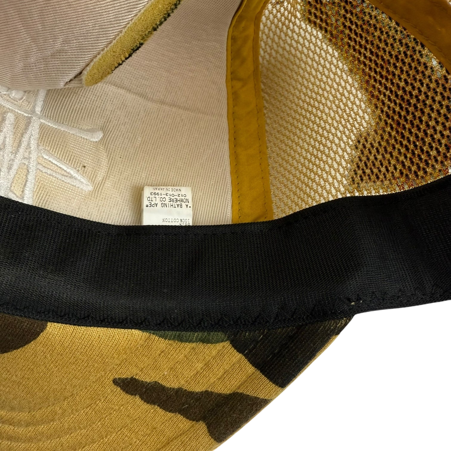 BAPE (A Bathing Ape) x Stussy Trucker Camo Cap Yellow