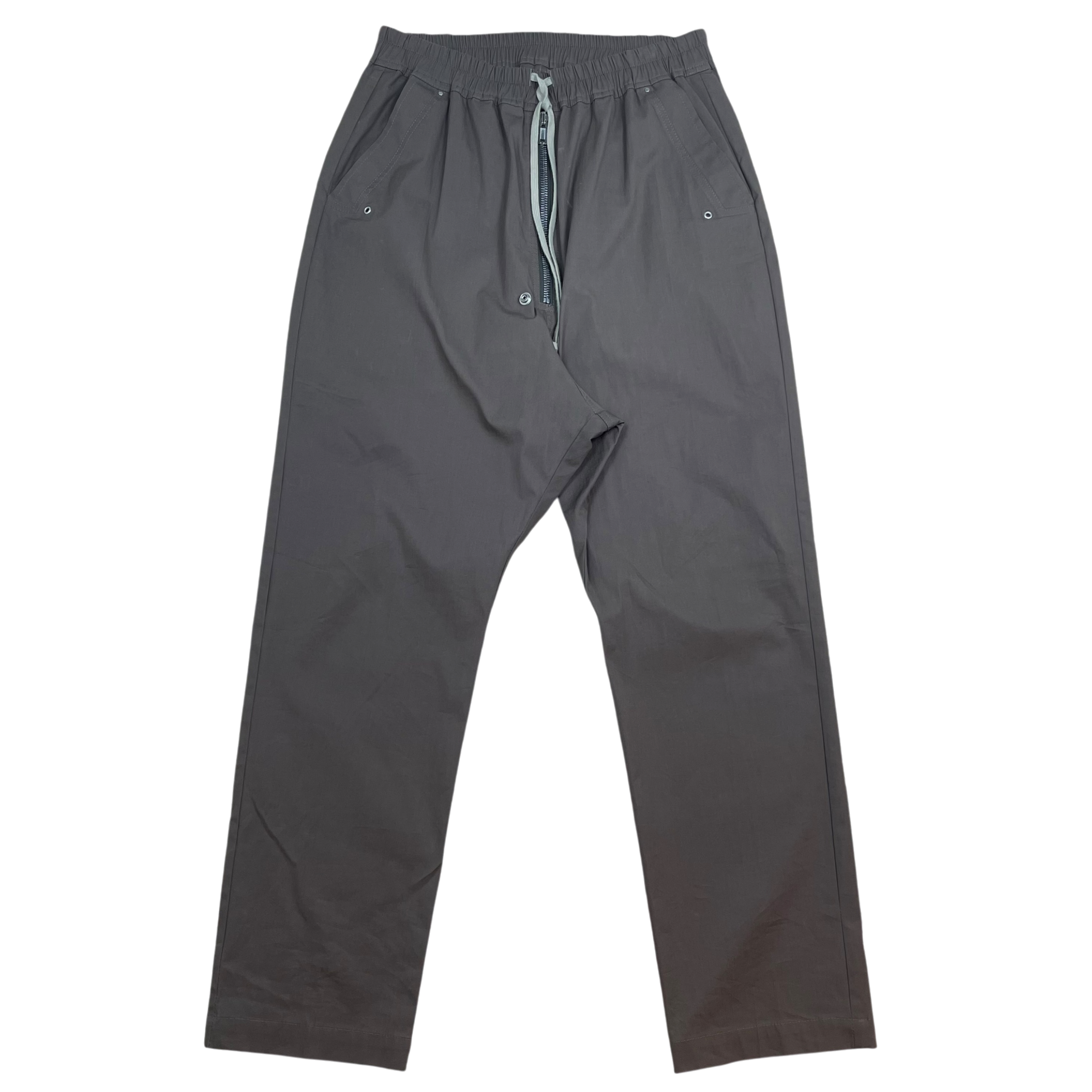 Rick Owens FW22 Strobe Bela Drop Crotch Nylon Zip Trousers ‘Dust’ Grey (Size 50/L)