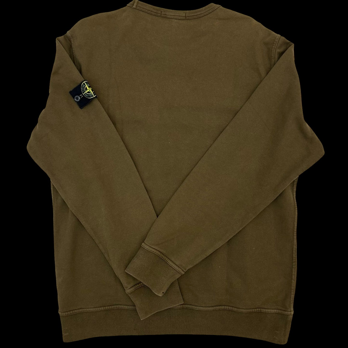 Stone Island Pocket Crewneck Sweater Military Khaki Green (Fits L/XL)