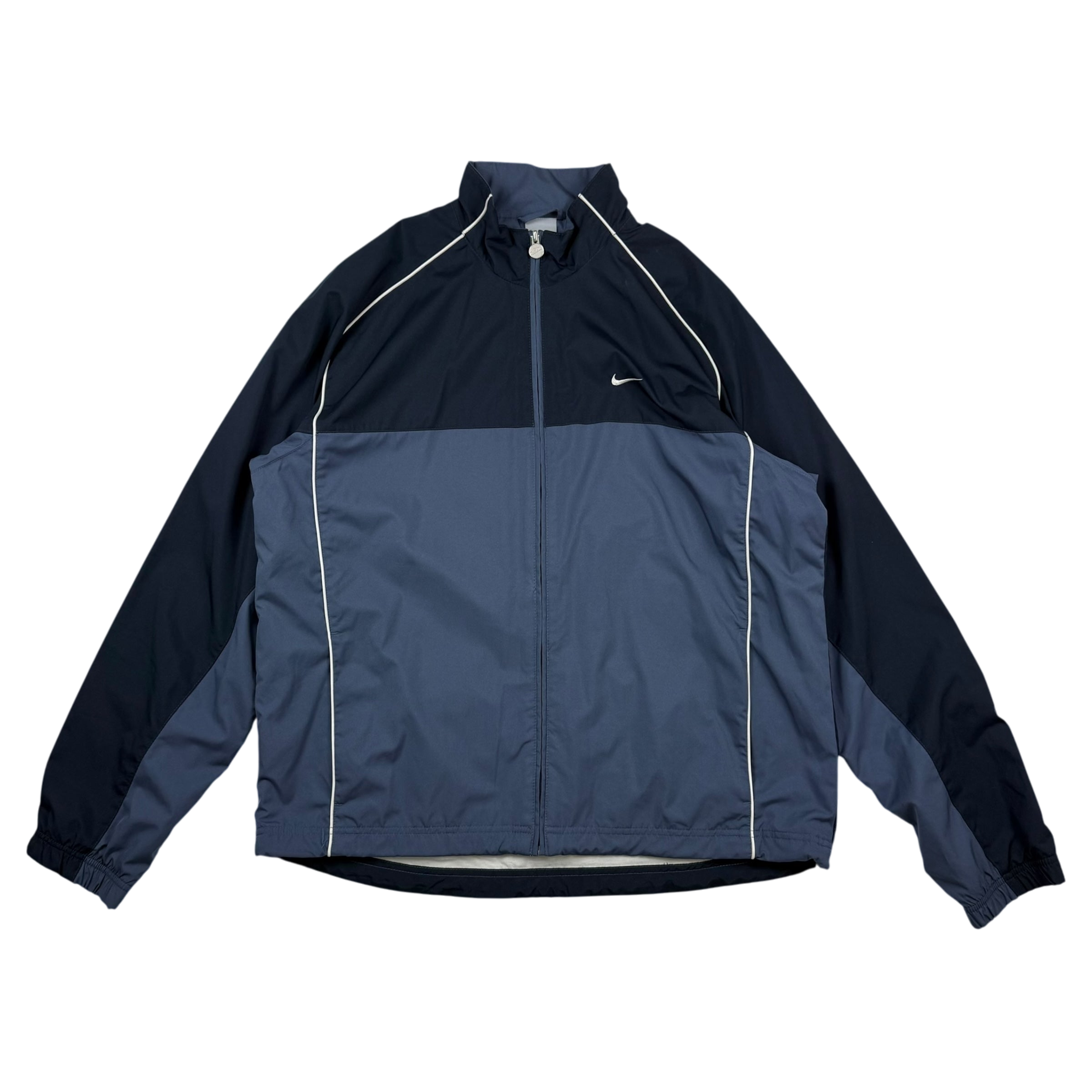 Nike 00s Embroidered Logo Piping Track Jacket Blue/Navy (part of set) (Size L)