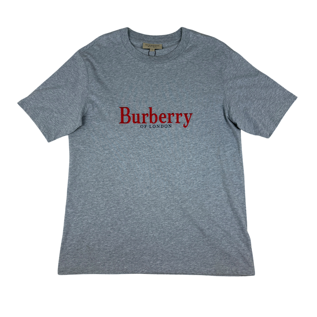 Burberry Embroidered Logo Oversized T-Shirt Grey (Fits S-L)