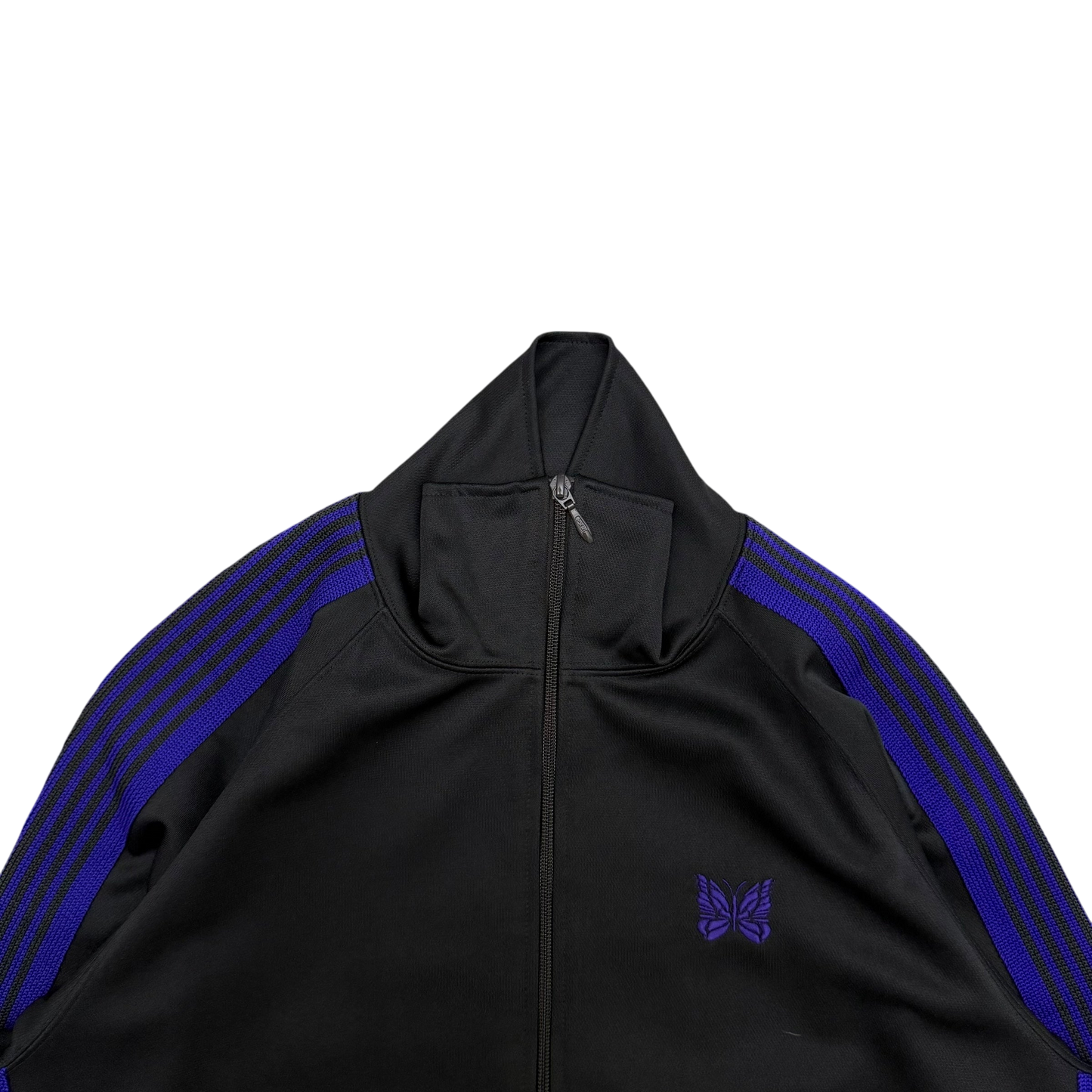 Needles Poly Smooth Track Jacket Black / Purple (Size L)
