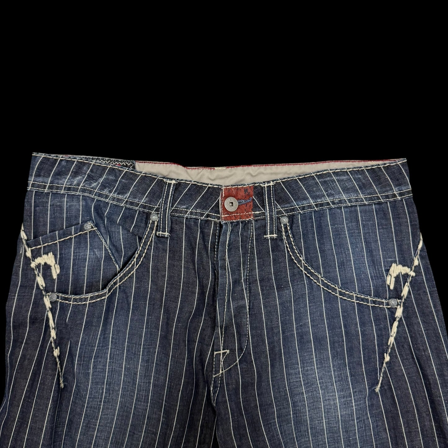 Marithé François Girbaud 2000s Pinstripe Jeans (Fits 32”)