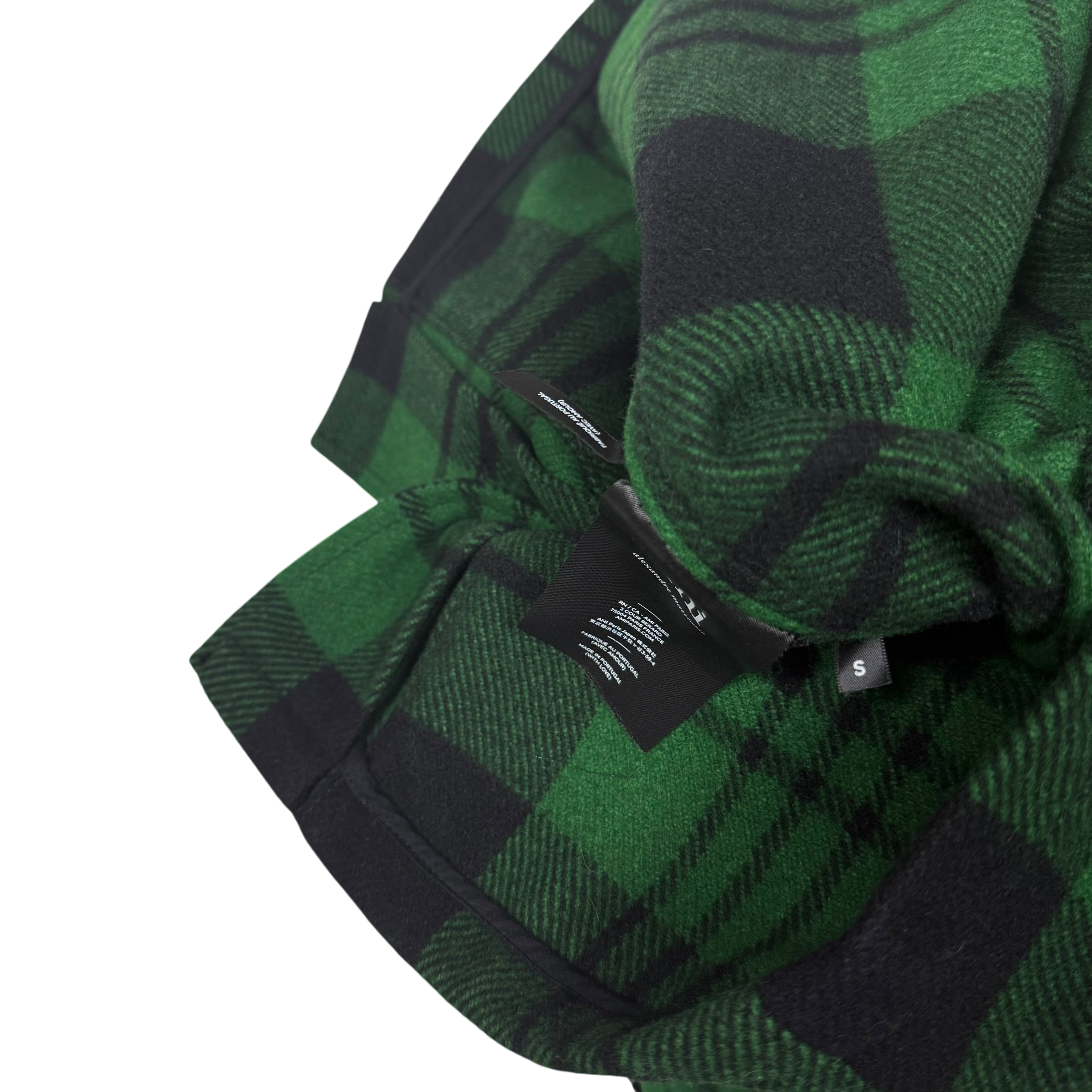 Ami SS19 Checked Wool-Blend Jacket Green (Size S)