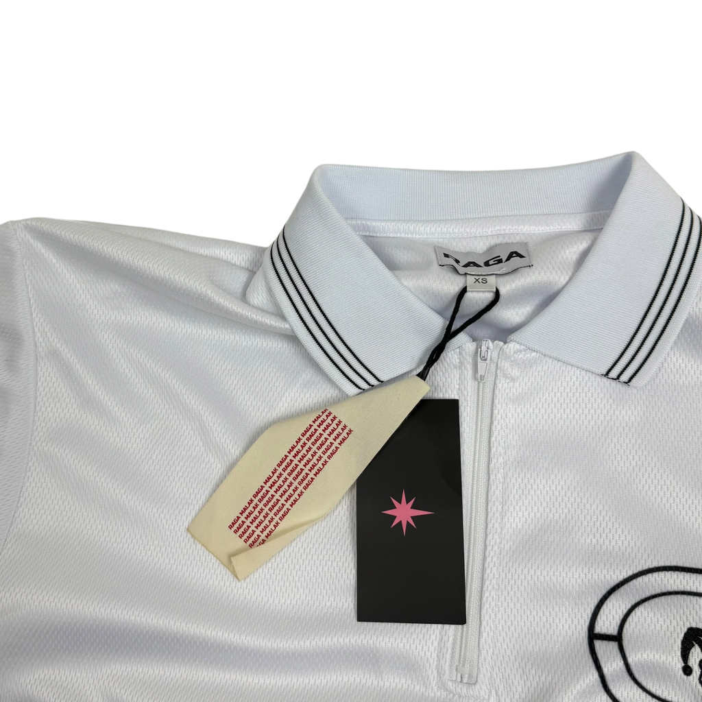 Raga Malak Drive Zip Polo T-shirt White (Fits M-L)