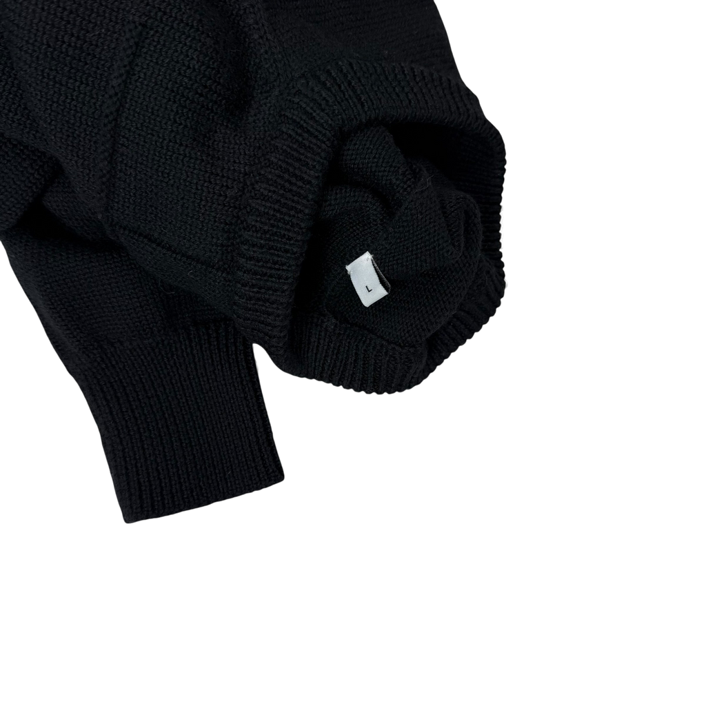 Givenchy AW18 Logo-Intarsia Pure Wool Knit Sweatshirt Black (Size L)