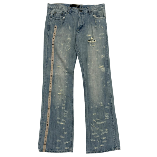 Cavalli 2000s Bootcut Distressed Jeans (Size 34”)