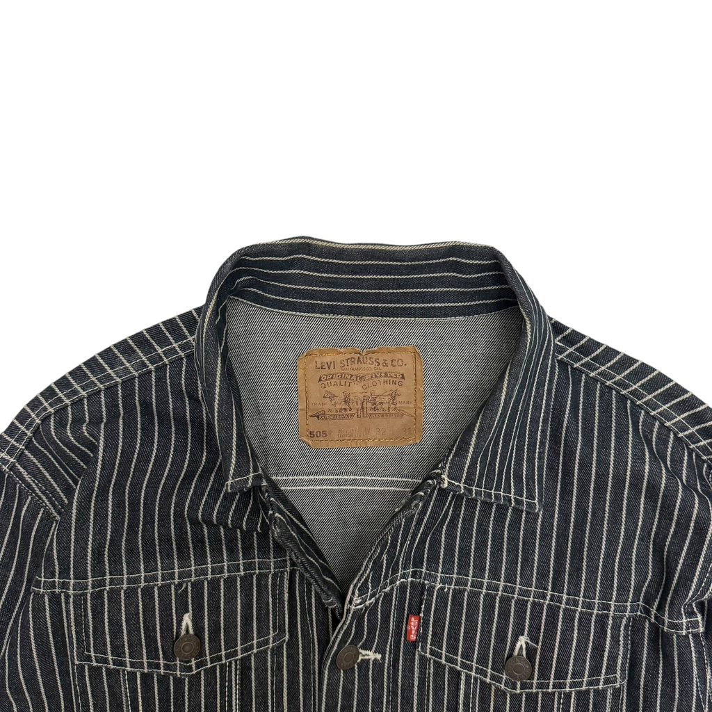 Levi's Reworked Pinstripe Trucker Jacket Navy (Fits M)