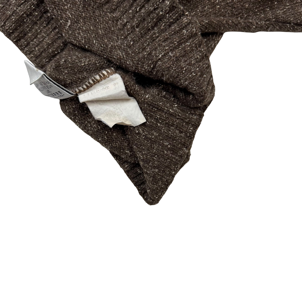 Versace 90s Medusa Logo Embroidered Wool Sweatshirt Brown (Size XL)