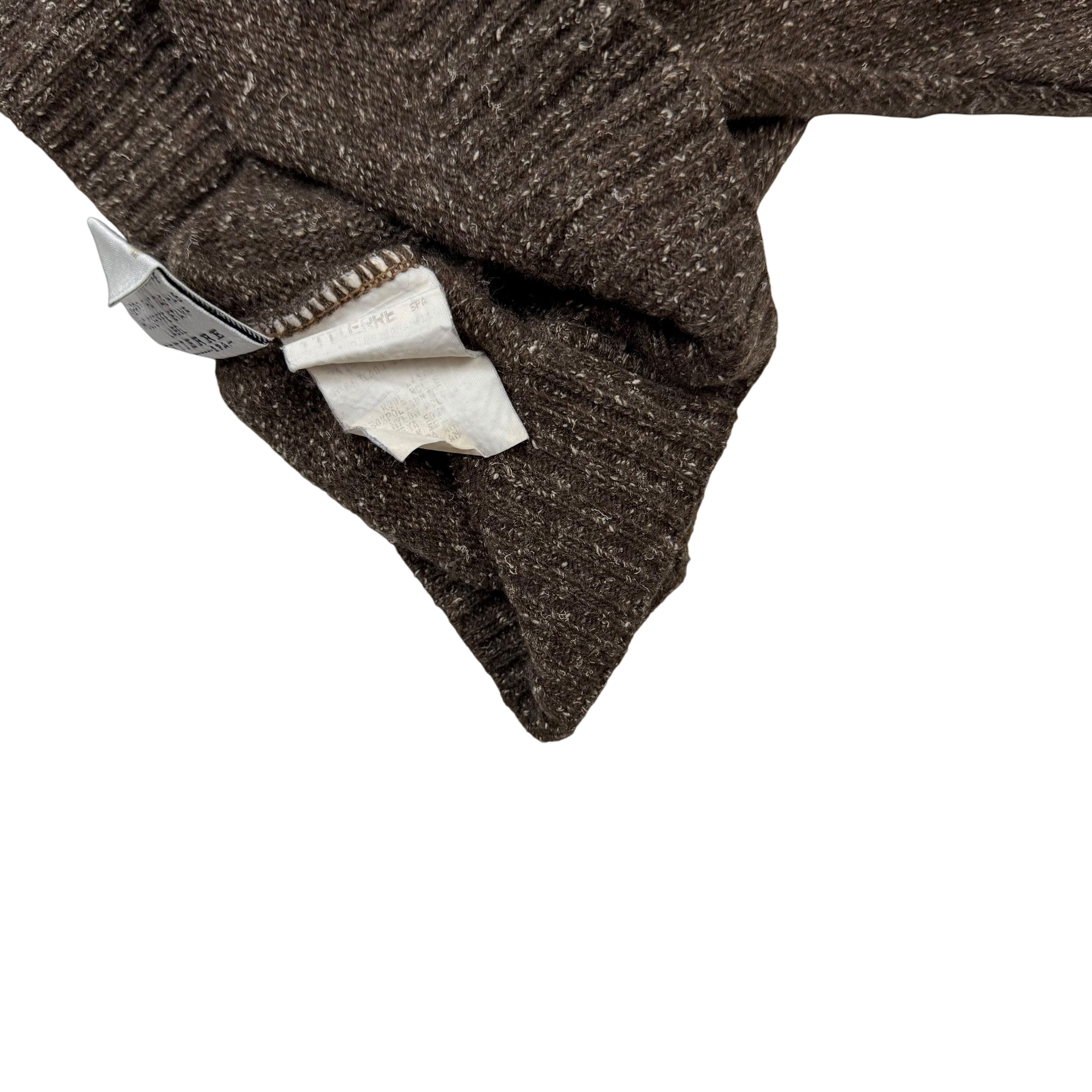 Versace 90s Medusa Logo Embroidered Wool Sweatshirt Brown (Size XL)