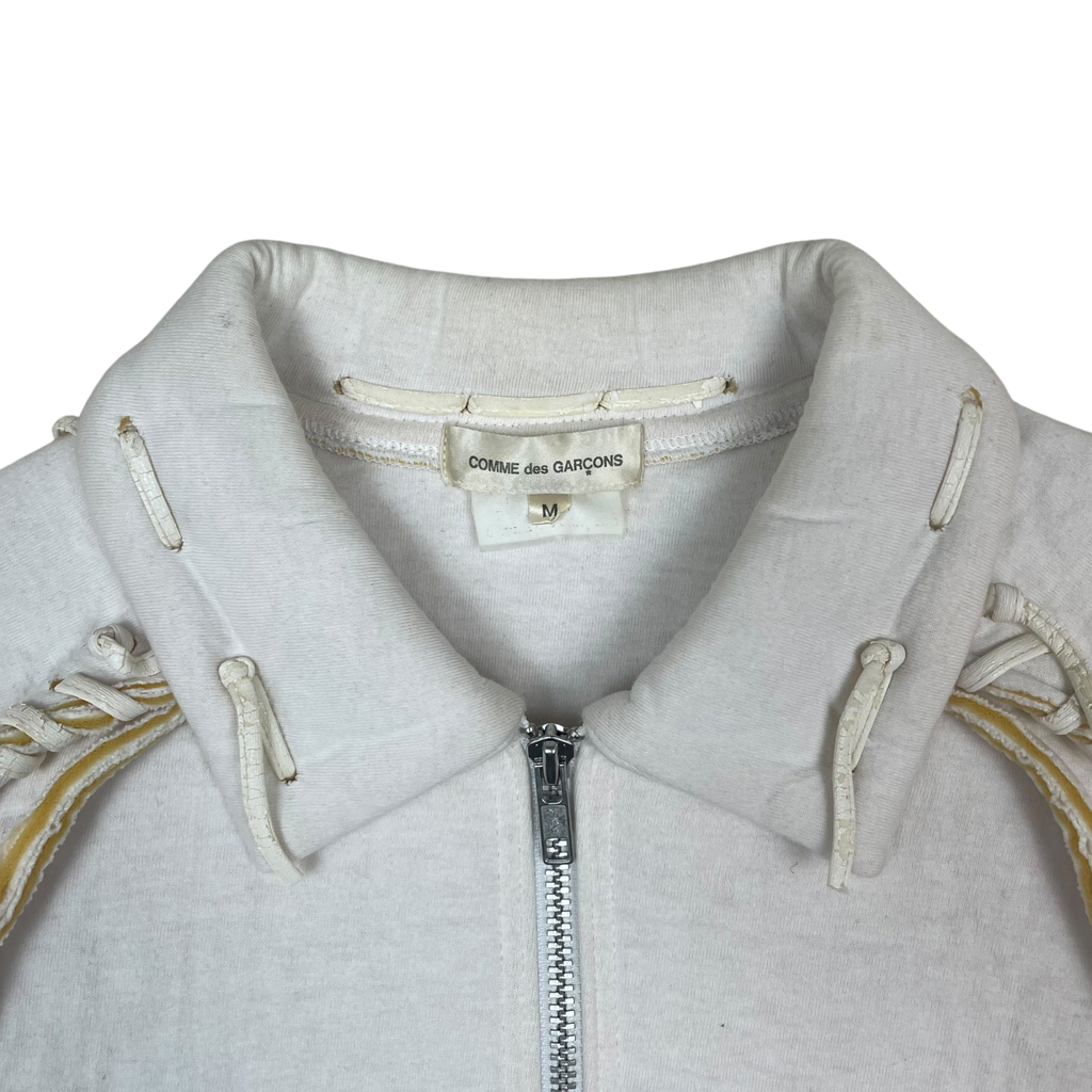 Comme des Garçons AD2004 Poly Zip Lace Up Jacket White (Size M)