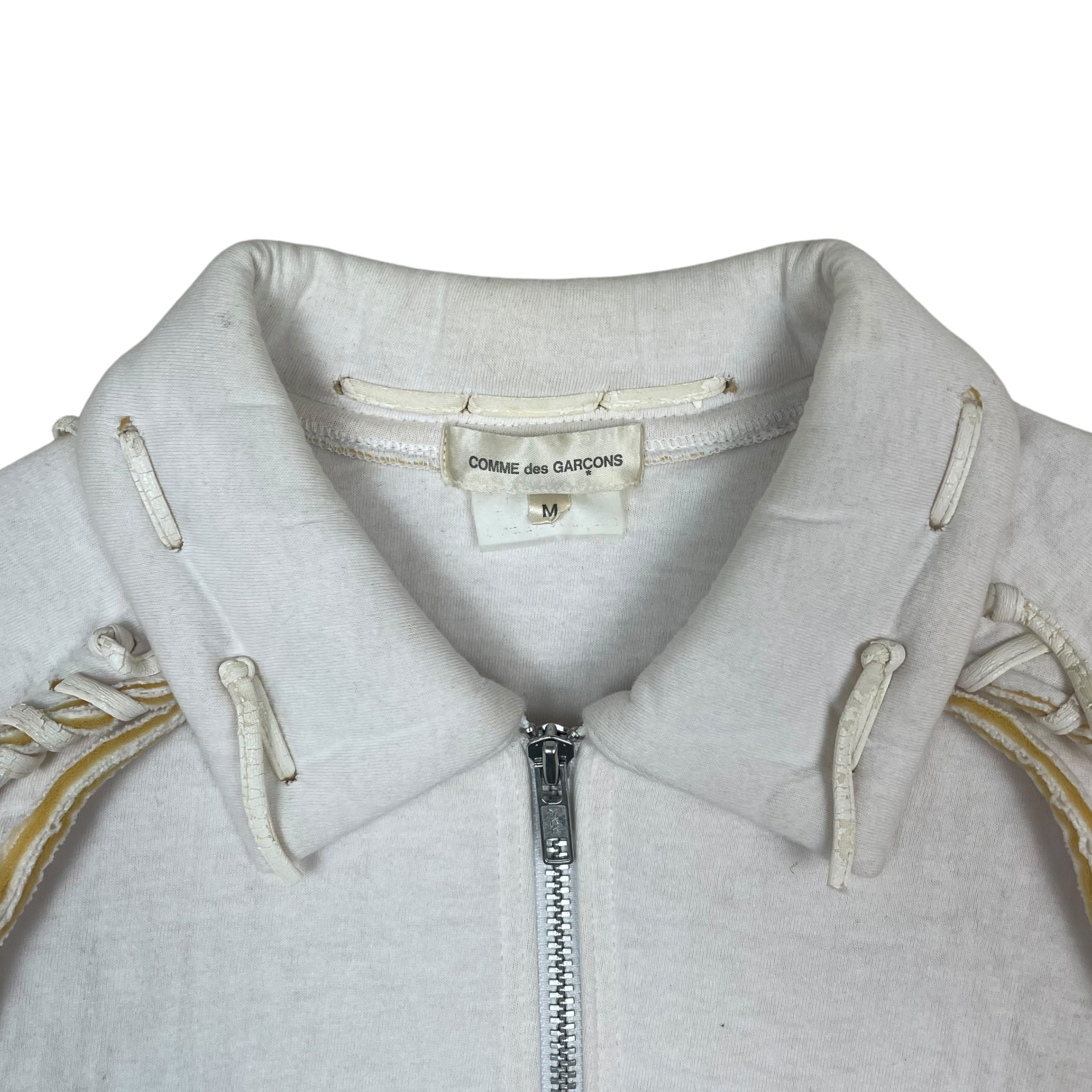 Comme des Garçons AD2004 Poly Zip Lace Up Jacket White (Size M)