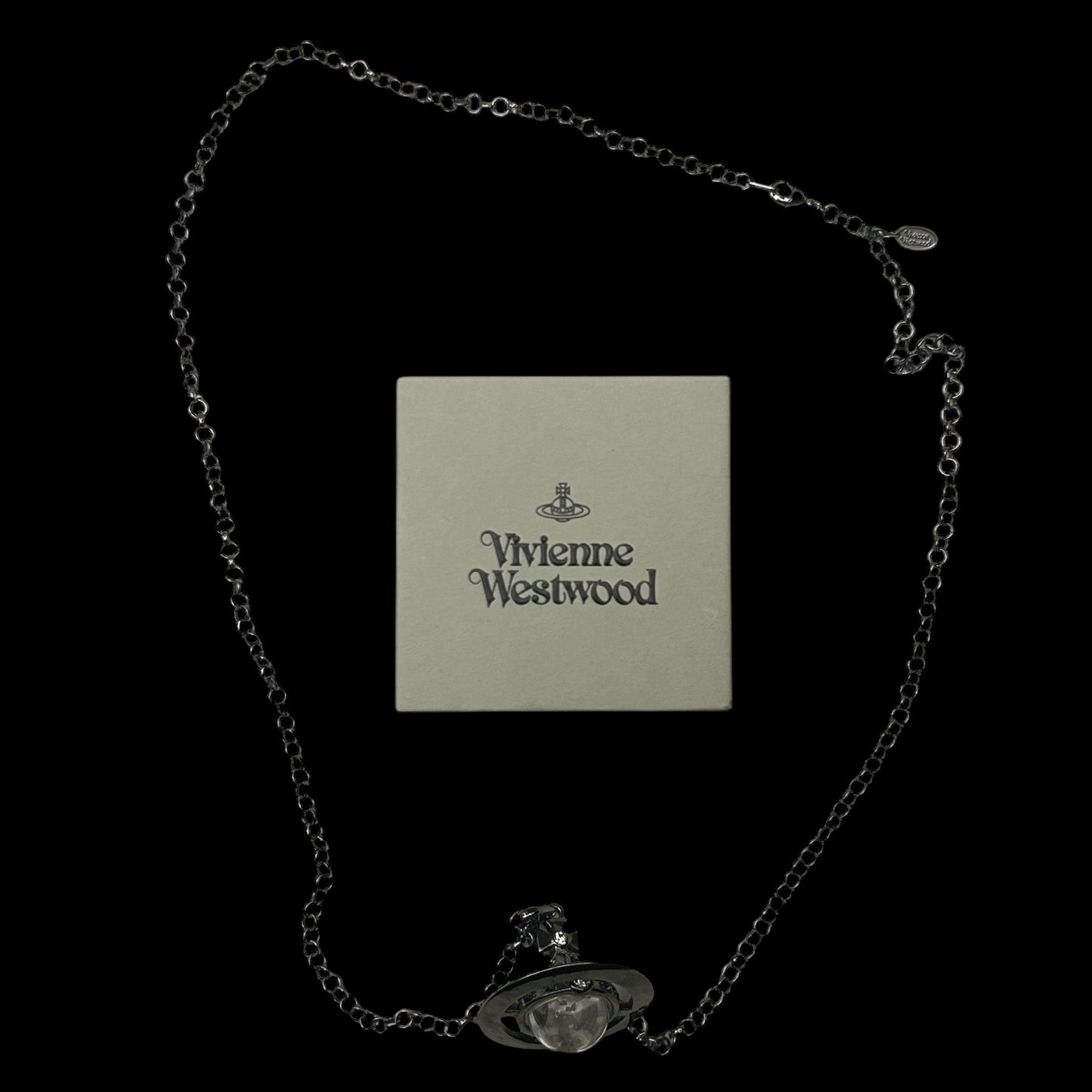 Vivienne Westwood Orb Giant 3D  Necklace Gun Metal Silver