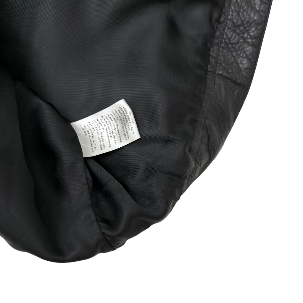 Nöte Contrast Over Trench Leather Jacket Black (Fits M-XL)