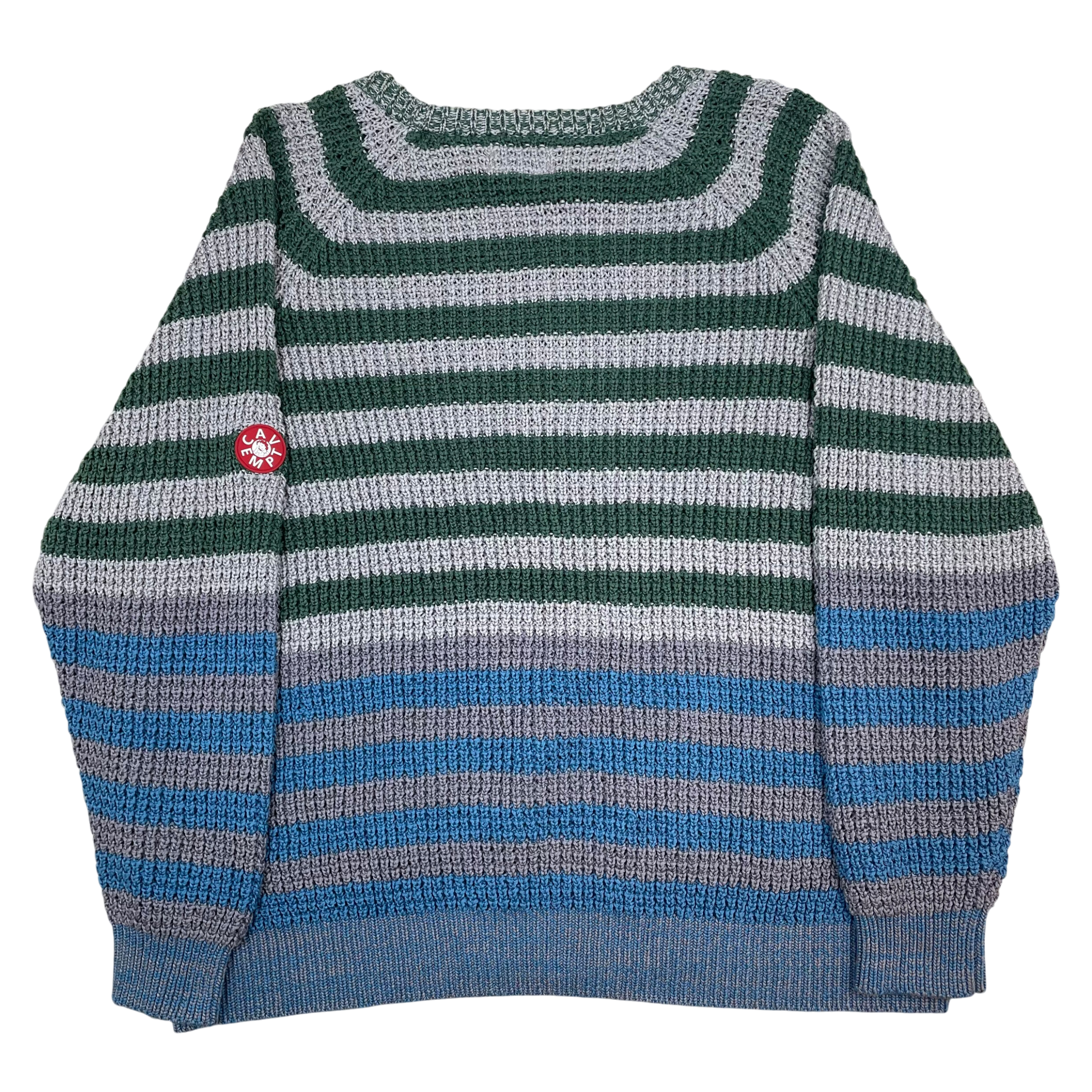 Cav Empt AW18 Striped Waffle Knit Crewneck Sweatshirt Multicolour (Fits L-XL)