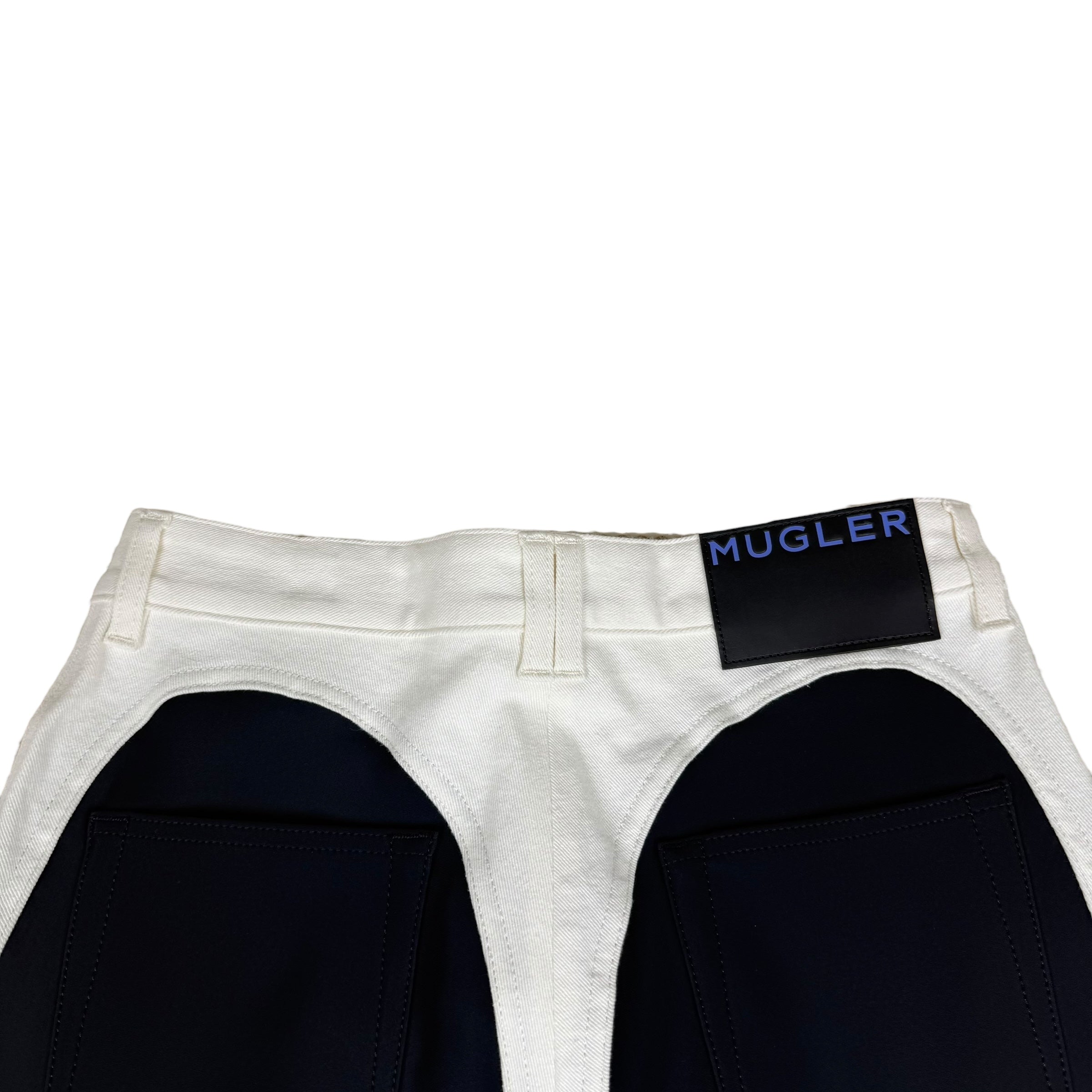 Mugler Spiral Slit Jeans White/Black (Size 42)