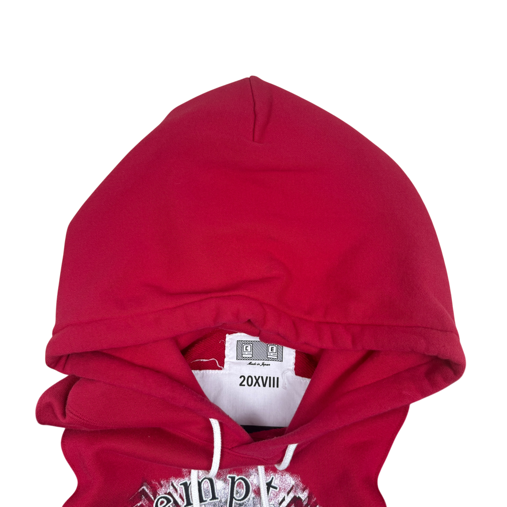 Cav Empt 2018 Ribbed Panel Hoodie Red (Fits L-XL)