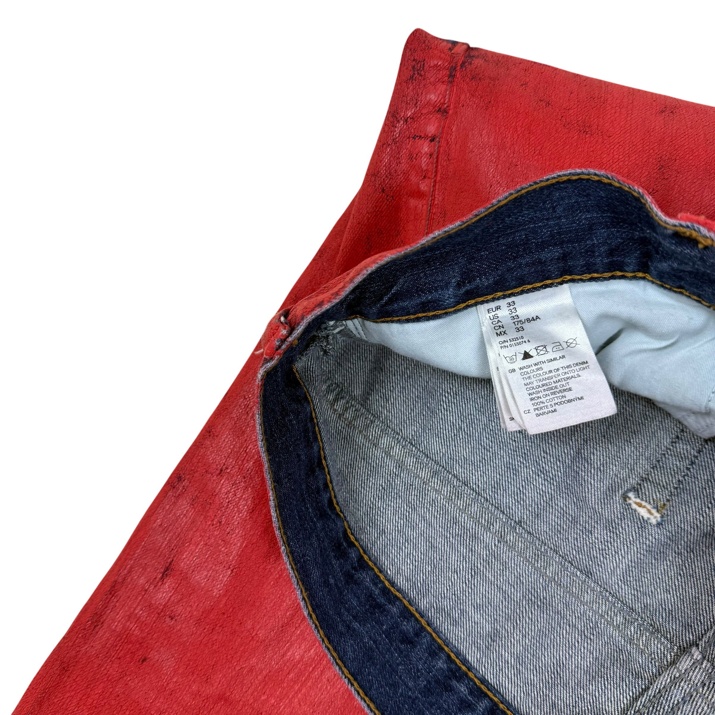 Maison Margiela x H&M 2012 Painted Jeans Red (Size 33”)
