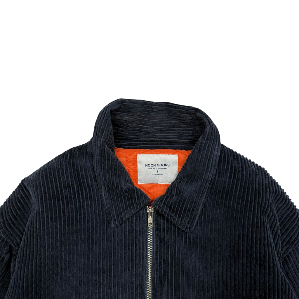 Noon Goons Rudeboy Oversized Corduroy Bomber Jacket Navy (Fits S–M)